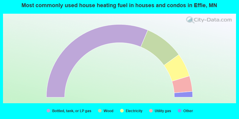 Most commonly used house heating fuel in houses and condos in Effie, MN