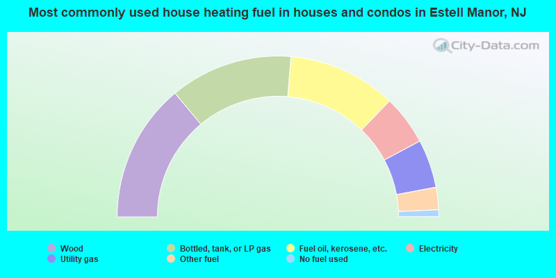 Most commonly used house heating fuel in houses and condos in Estell Manor, NJ