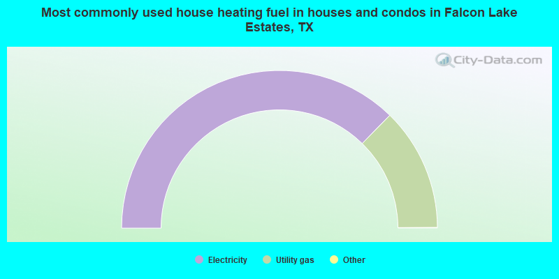 Most commonly used house heating fuel in houses and condos in Falcon Lake Estates, TX