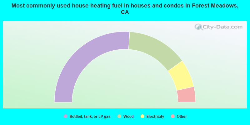 Most commonly used house heating fuel in houses and condos in Forest Meadows, CA