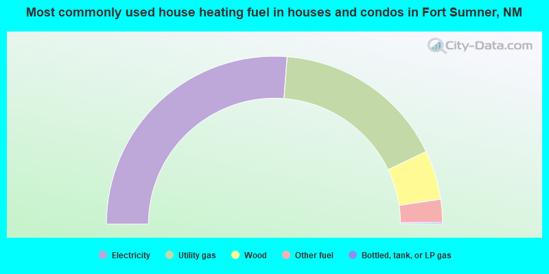 Most commonly used house heating fuel in houses and condos in Fort Sumner, NM