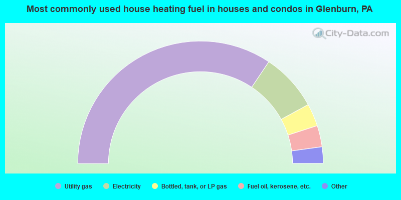 Most commonly used house heating fuel in houses and condos in Glenburn, PA