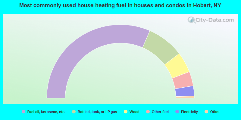 Most commonly used house heating fuel in houses and condos in Hobart, NY