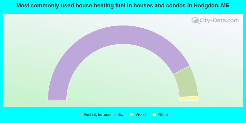 Most commonly used house heating fuel in houses and condos in Hodgdon, ME