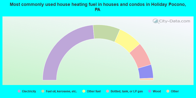 Most commonly used house heating fuel in houses and condos in Holiday Pocono, PA