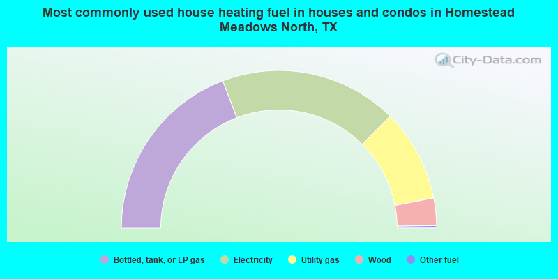 Most commonly used house heating fuel in houses and condos in Homestead Meadows North, TX