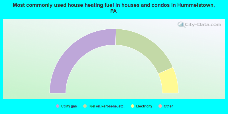 Most commonly used house heating fuel in houses and condos in Hummelstown, PA