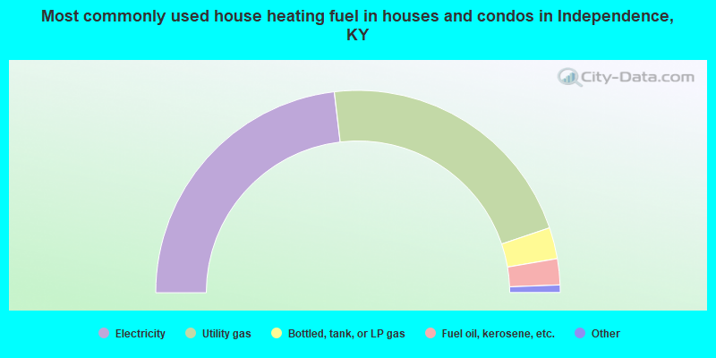 Most commonly used house heating fuel in houses and condos in Independence, KY