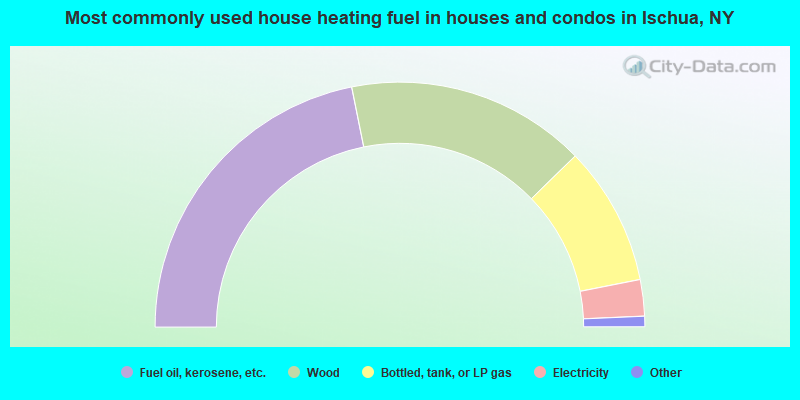 Most commonly used house heating fuel in houses and condos in Ischua, NY