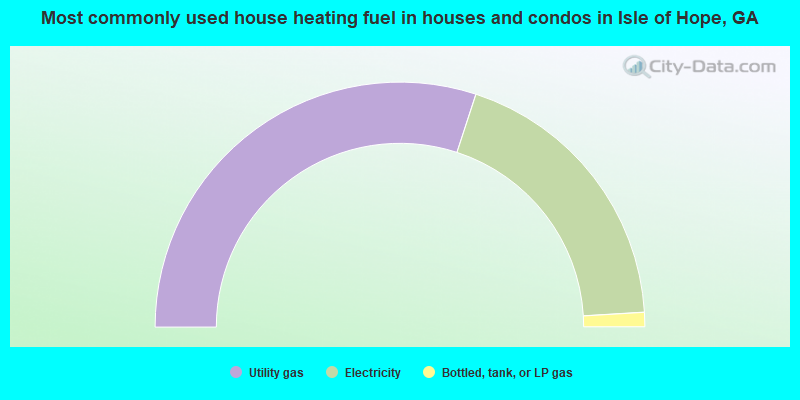 Most commonly used house heating fuel in houses and condos in Isle of Hope, GA