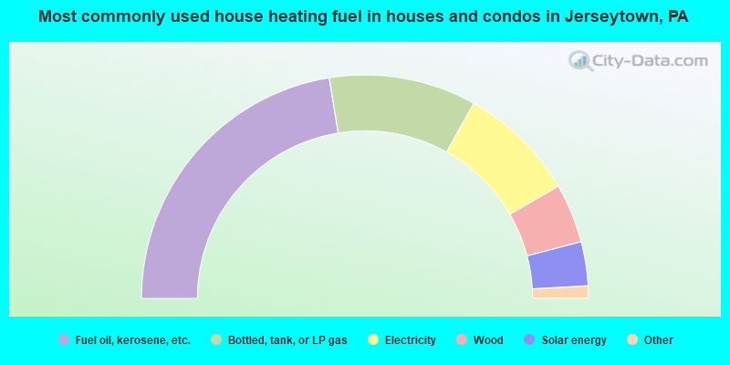 Most commonly used house heating fuel in houses and condos in Jerseytown, PA
