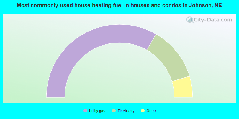 Most commonly used house heating fuel in houses and condos in Johnson, NE