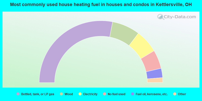 Most commonly used house heating fuel in houses and condos in Kettlersville, OH