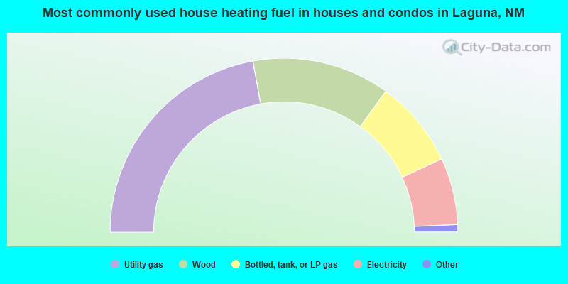 Most commonly used house heating fuel in houses and condos in Laguna, NM