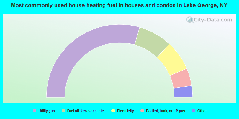 Most commonly used house heating fuel in houses and condos in Lake George, NY