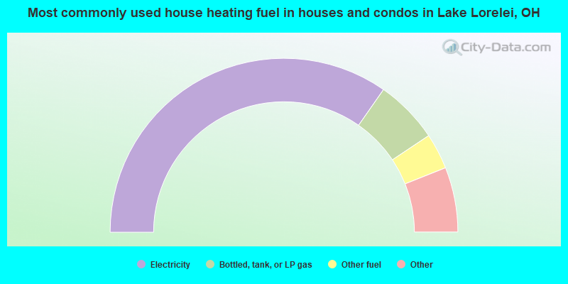 Most commonly used house heating fuel in houses and condos in Lake Lorelei, OH