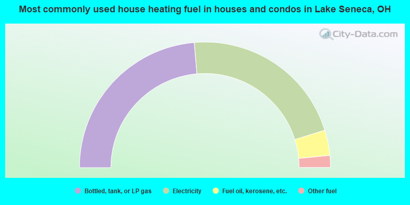 Most commonly used house heating fuel in houses and condos in Lake Seneca, OH