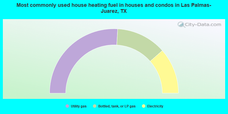 Most commonly used house heating fuel in houses and condos in Las Palmas-Juarez, TX