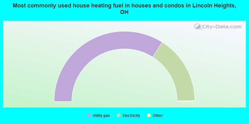 Most commonly used house heating fuel in houses and condos in Lincoln Heights, OH
