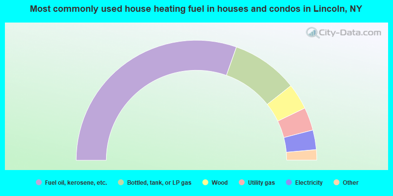 Most commonly used house heating fuel in houses and condos in Lincoln, NY