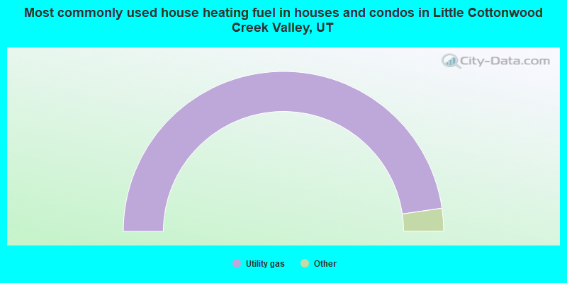 Most commonly used house heating fuel in houses and condos in Little Cottonwood Creek Valley, UT