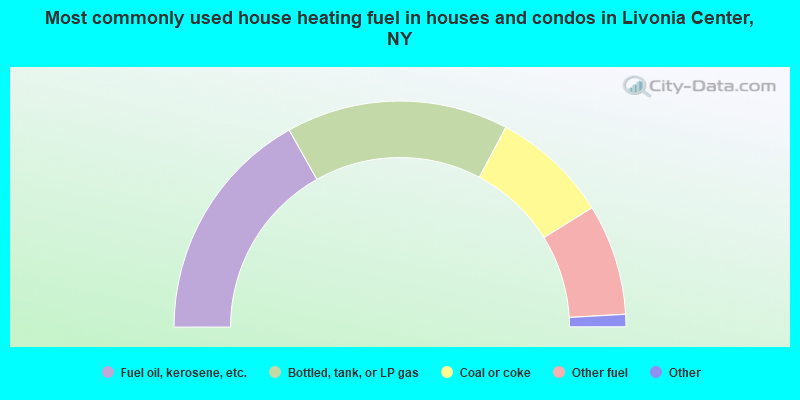 Most commonly used house heating fuel in houses and condos in Livonia Center, NY
