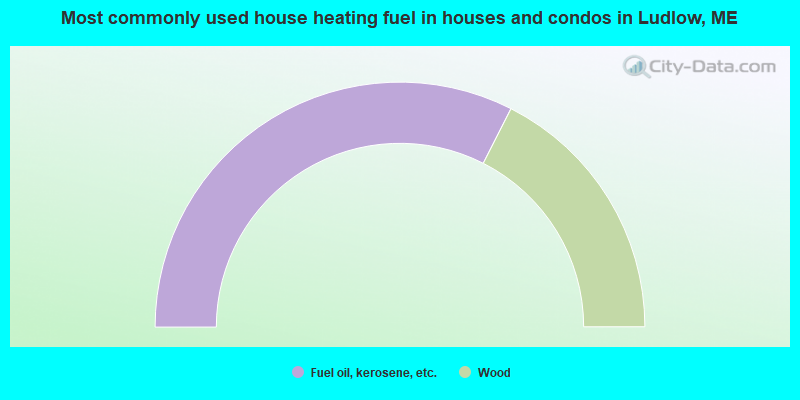 Most commonly used house heating fuel in houses and condos in Ludlow, ME