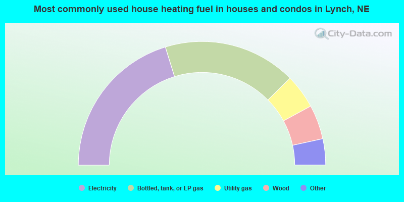 Most commonly used house heating fuel in houses and condos in Lynch, NE