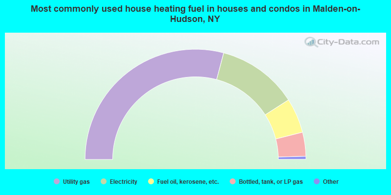 Most commonly used house heating fuel in houses and condos in Malden-on-Hudson, NY