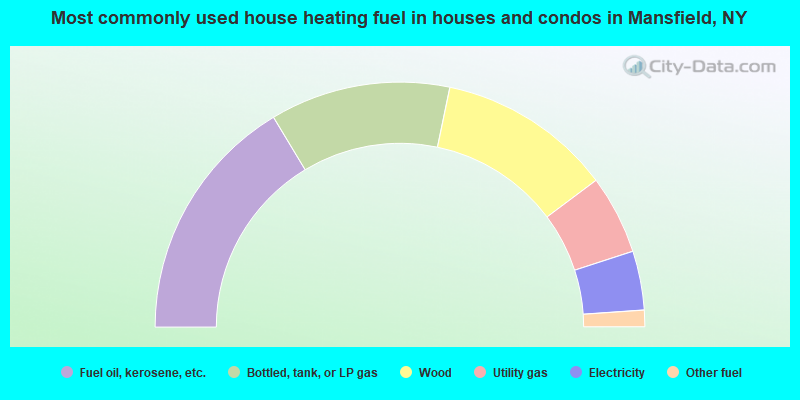 Most commonly used house heating fuel in houses and condos in Mansfield, NY