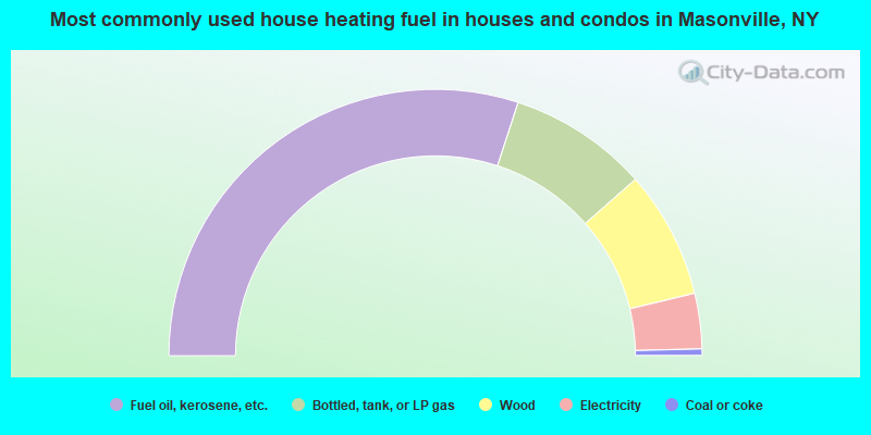 Most commonly used house heating fuel in houses and condos in Masonville, NY