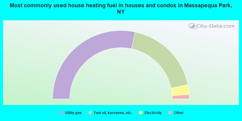 Most commonly used house heating fuel in houses and condos in Massapequa Park, NY