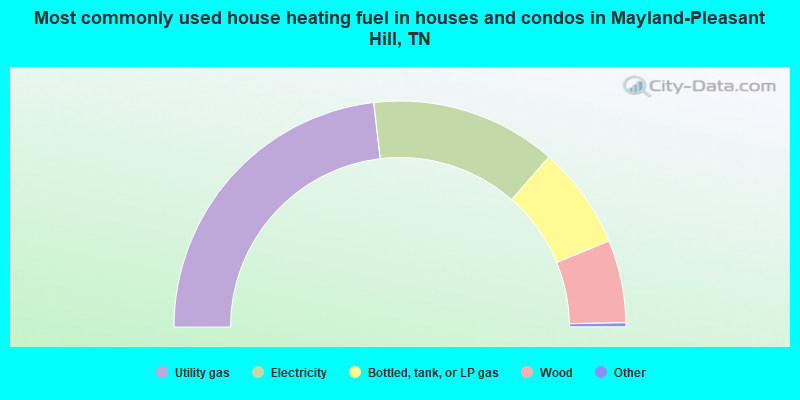 Most commonly used house heating fuel in houses and condos in Mayland-Pleasant Hill, TN
