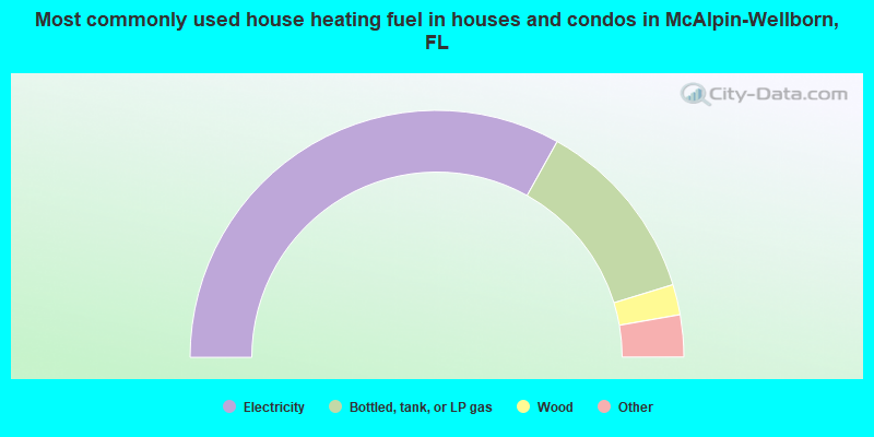 Most commonly used house heating fuel in houses and condos in McAlpin-Wellborn, FL