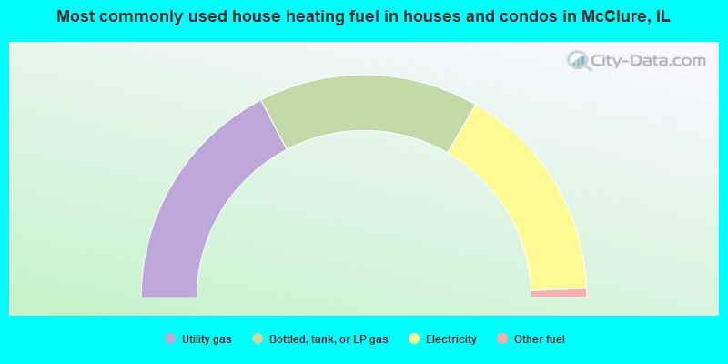 Most commonly used house heating fuel in houses and condos in McClure, IL