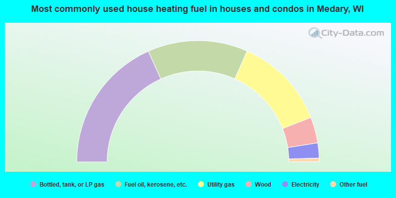 Most commonly used house heating fuel in houses and condos in Medary, WI