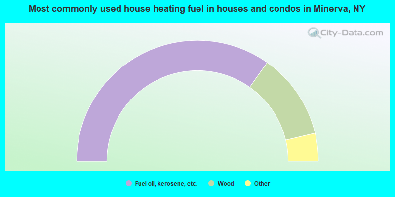 Most commonly used house heating fuel in houses and condos in Minerva, NY