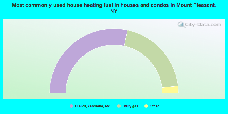Most commonly used house heating fuel in houses and condos in Mount Pleasant, NY
