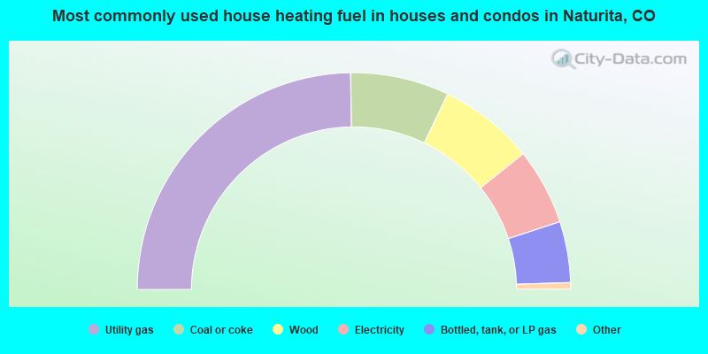 Most commonly used house heating fuel in houses and condos in Naturita, CO
