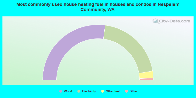 Most commonly used house heating fuel in houses and condos in Nespelem Community, WA