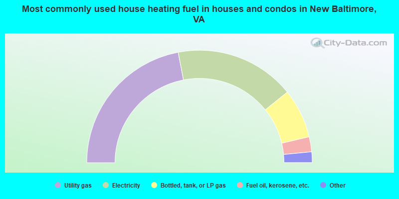 Most commonly used house heating fuel in houses and condos in New Baltimore, VA