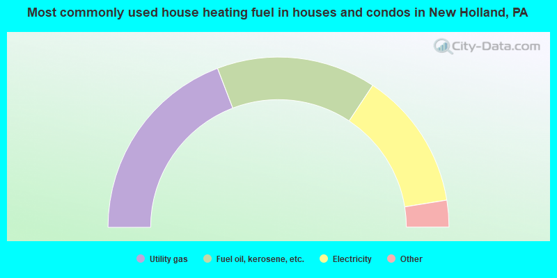 Most commonly used house heating fuel in houses and condos in New Holland, PA