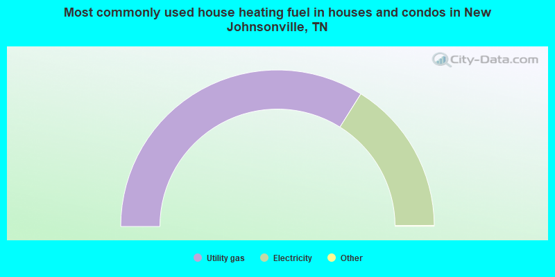 Most commonly used house heating fuel in houses and condos in New Johnsonville, TN