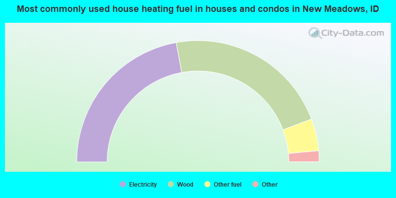 Most commonly used house heating fuel in houses and condos in New Meadows, ID