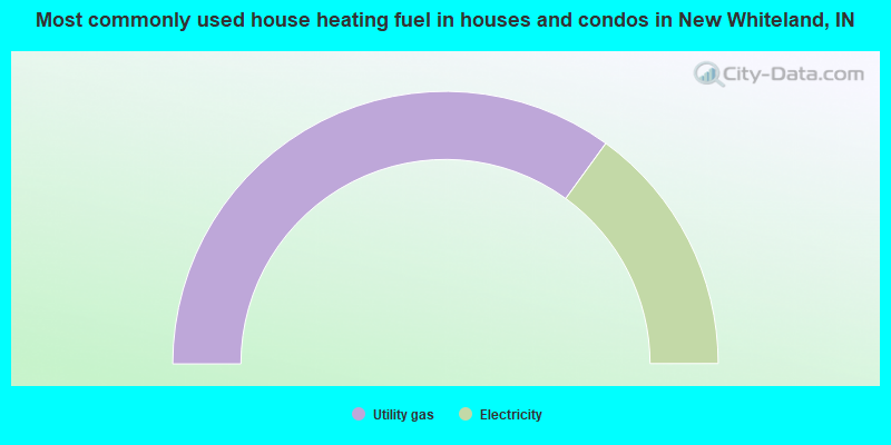 Most commonly used house heating fuel in houses and condos in New Whiteland, IN