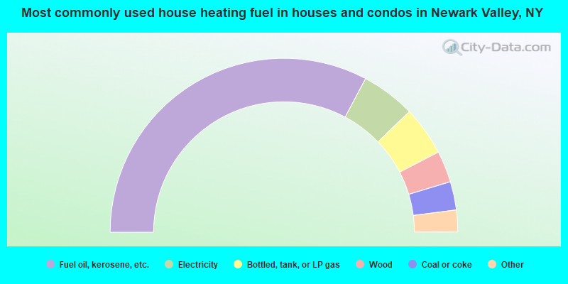 Most commonly used house heating fuel in houses and condos in Newark Valley, NY