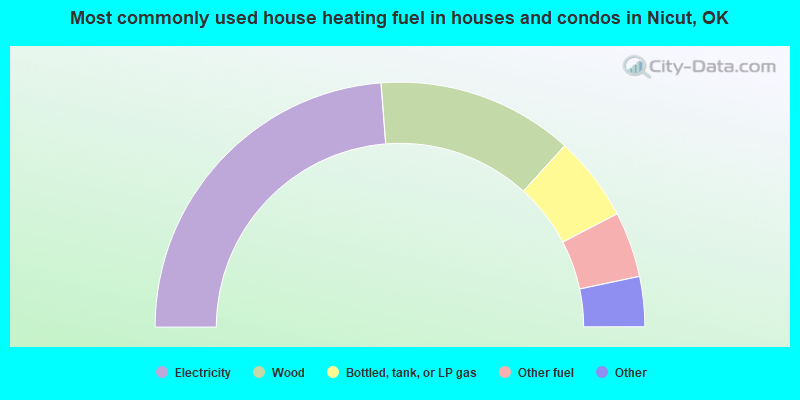 Most commonly used house heating fuel in houses and condos in Nicut, OK