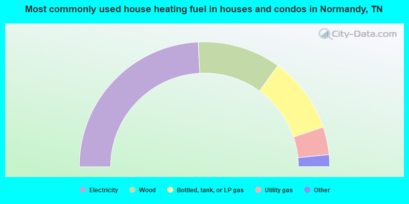 Most commonly used house heating fuel in houses and condos in Normandy, TN