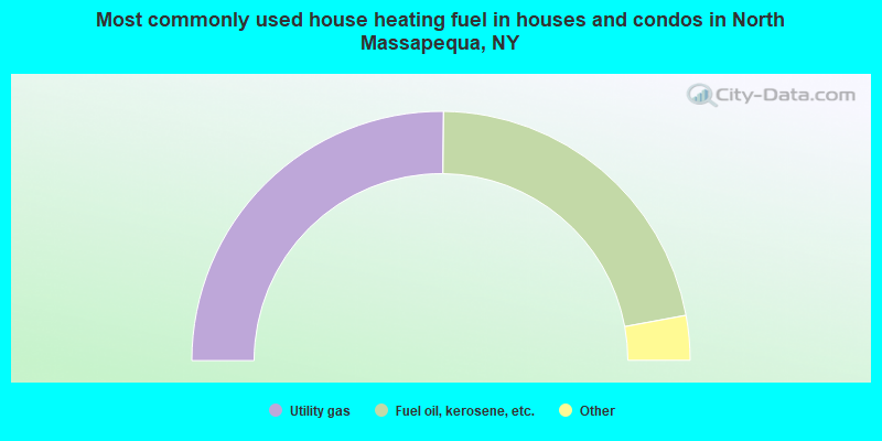 Most commonly used house heating fuel in houses and condos in North Massapequa, NY