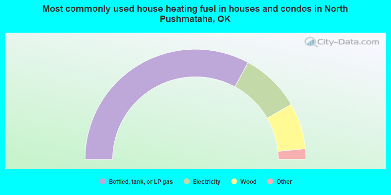 Most commonly used house heating fuel in houses and condos in North Pushmataha, OK